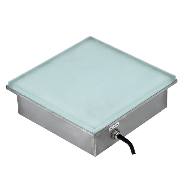 Outdoor LED Floor Tile Light, Waterproof Recessed Ground Light with Stainless Steel Housing, Square Landscape Lighting for Patio, Deck, Pathway Decora