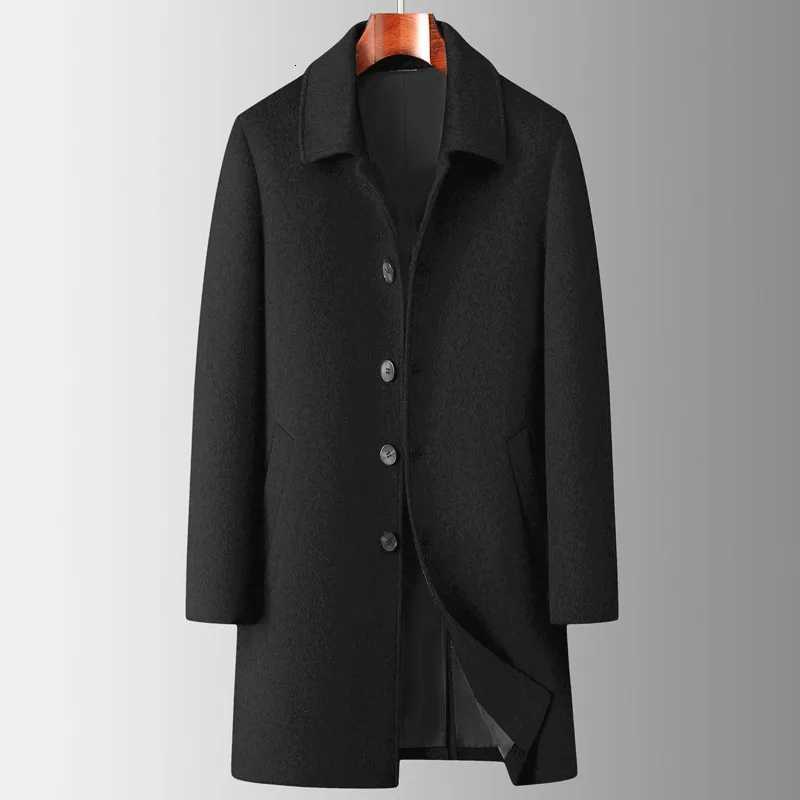 New Fashion Men Formal Business Wool Trench Coats British Style Cashmere Overcoats Quality Man Woolen Blends Long Jackets 4XLT251025