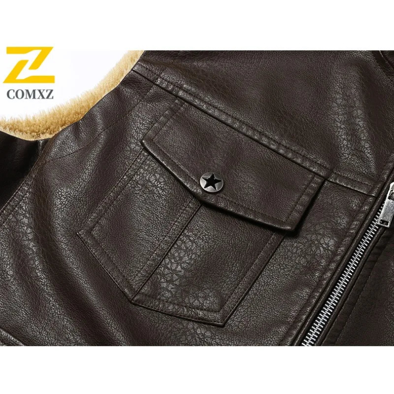 2025 Winter Shearling Leather Vest Men Fashion Windproof Warm Sleeveless Vests Casual Streetwear Coat For Cold Weather Gilet 251020