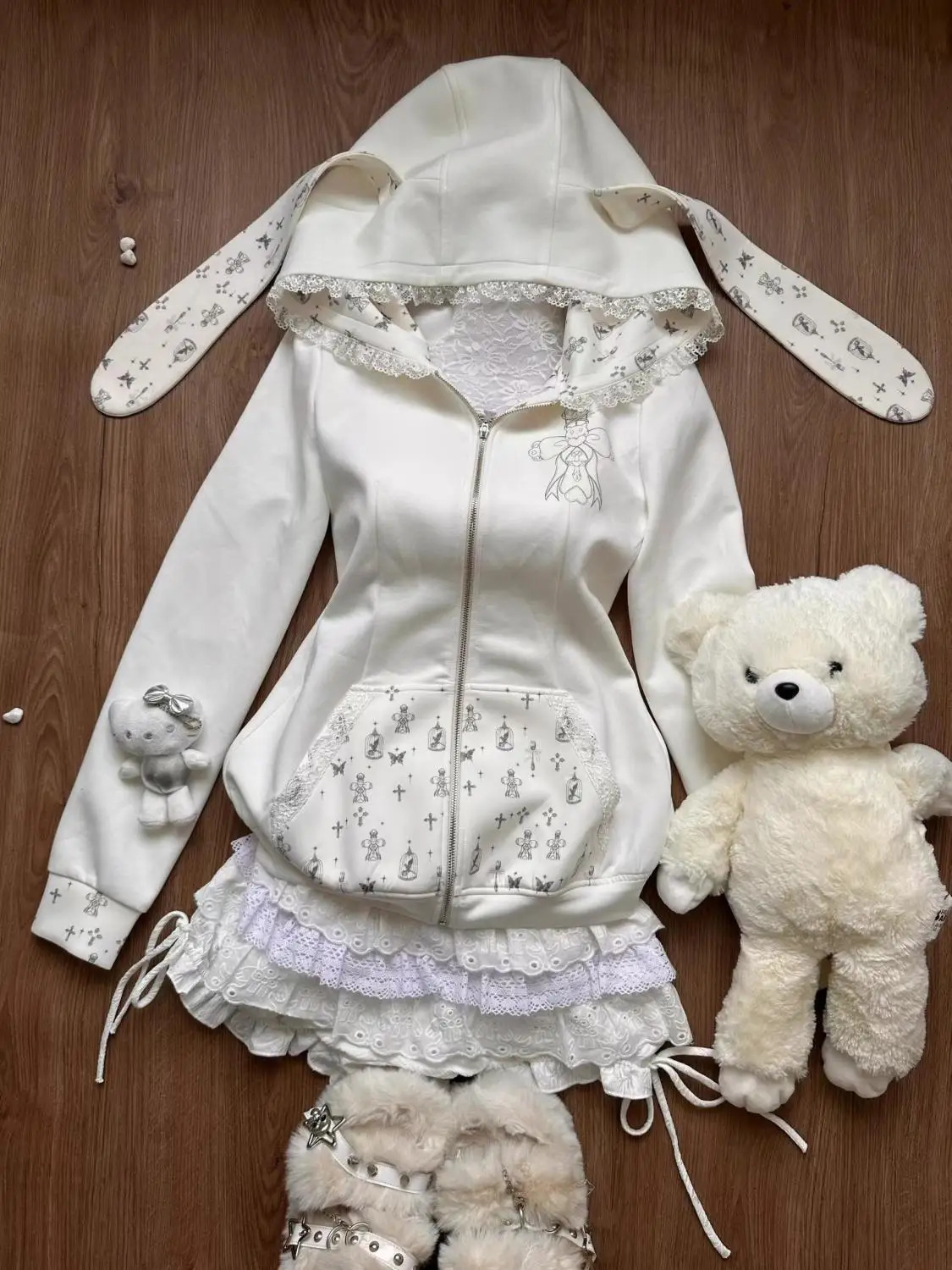 Autumn Winter Y2k Japanese Lolita Elegant Womens Suit Kawaii Floral Print n Uniform Party Set Female Korea Pupolar Clothes 251016