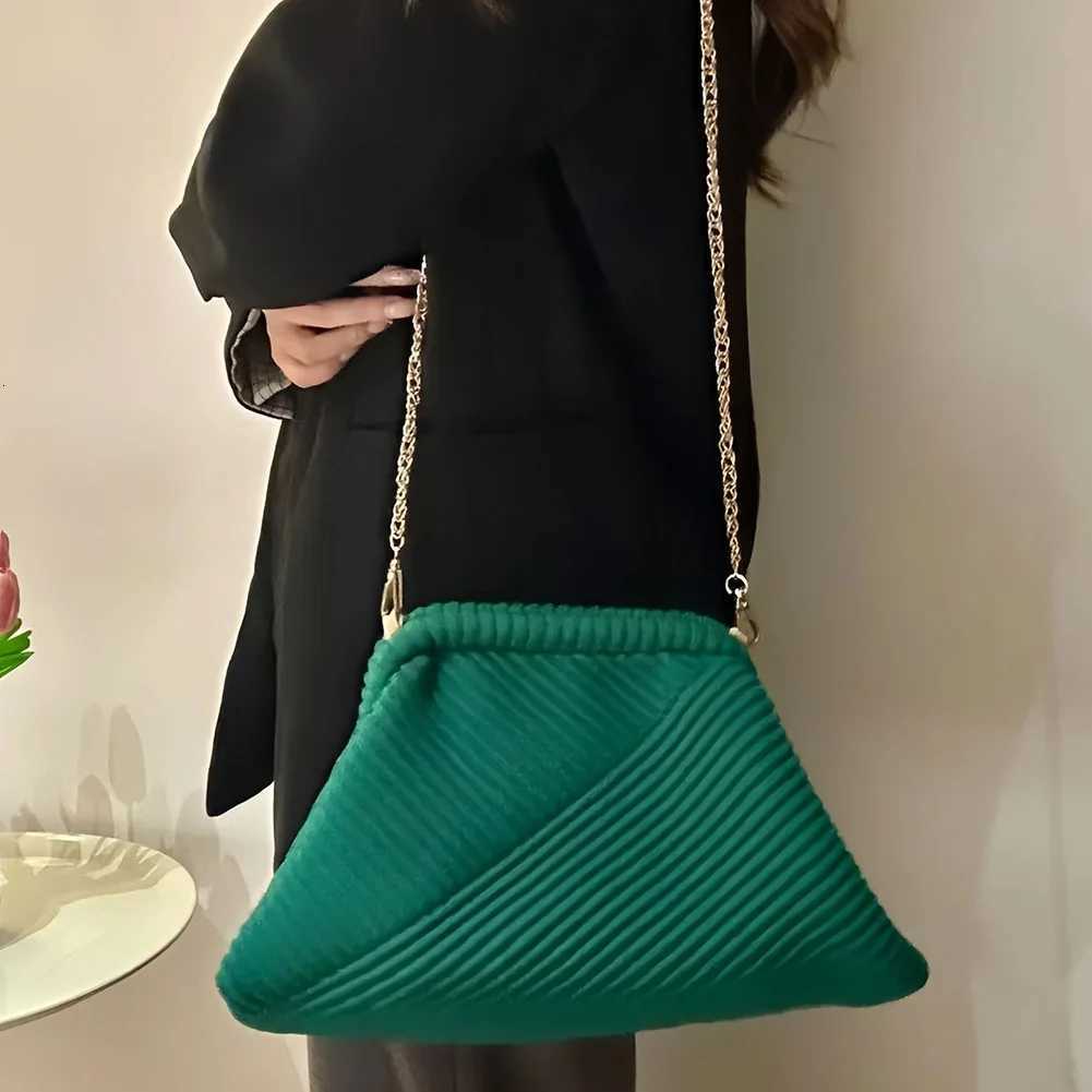 Women Evening Clutch Bag Corduroy Evening Purse Large Capacity Soft Clutch Handbag Chain Strap Chic Hobo Bag Trendy Sling Bag Z251024