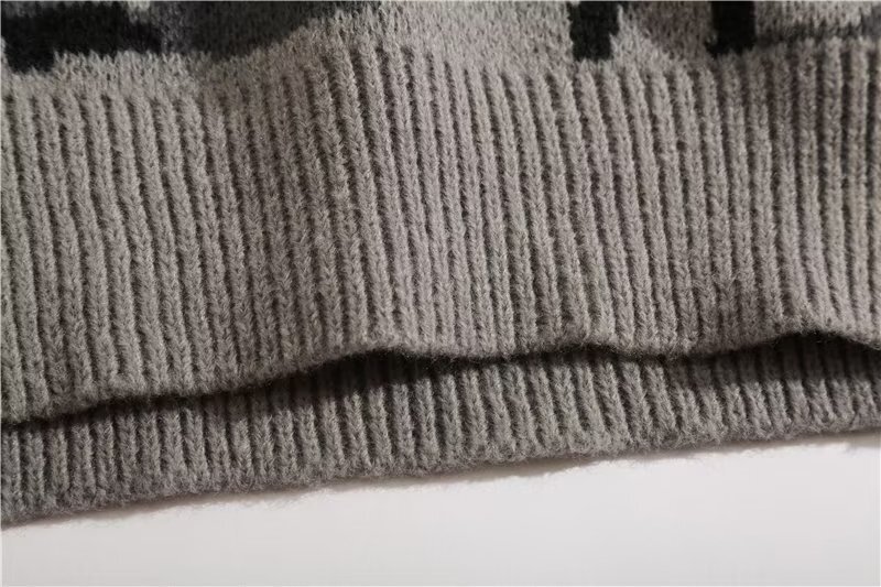 Fashion American Style Striped Camouflage Sweater Men Long Sleeve Spring Autumn Designer Sweater Pullover Casual Loose Round Neck High-end Knitwear
