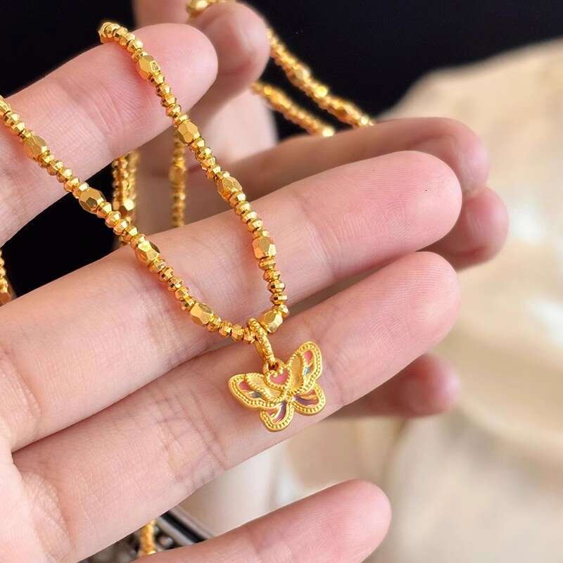 Same Style Disco Bead for Women, Exquisite Fashionable Colorful Butterfly Necklace Pendant Choker