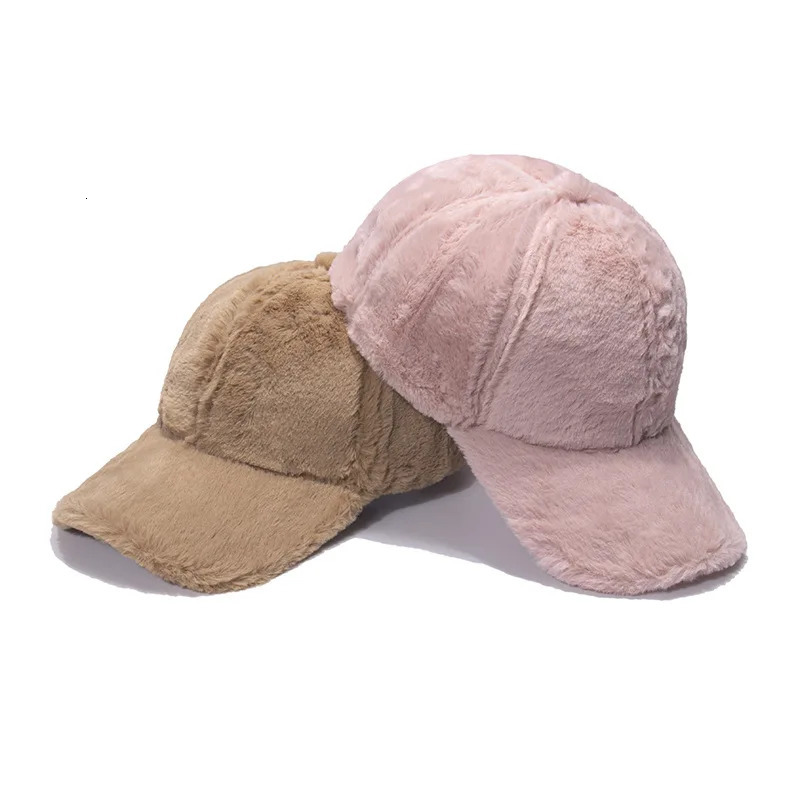 Imitation Rabbit Fur Baseball Cap Women Autumn Winter Warm Hat Men Outdoor Sports Travels Baseball Hat Hip Hop 251023