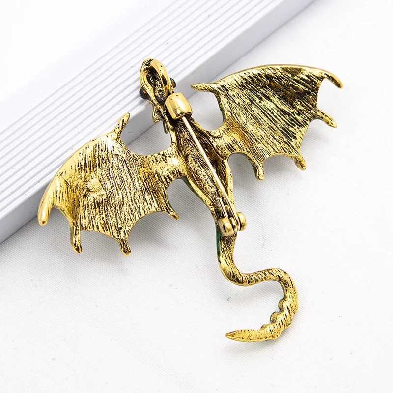 Enamel Fly Dragon Brooch for Women Men Rhinestone Beautiful Legand Animal Party Office Classic Broochs Pins Gifts Accessories J251115