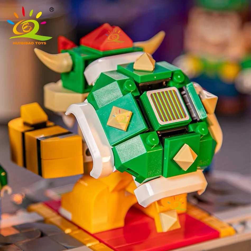 HUIQIBAO TOYS 491Pcs Boys DIY Japanese Games Cartoon Koopa With Combat Platform Building Blocks Bricks Toys Children Adult Gift C251023