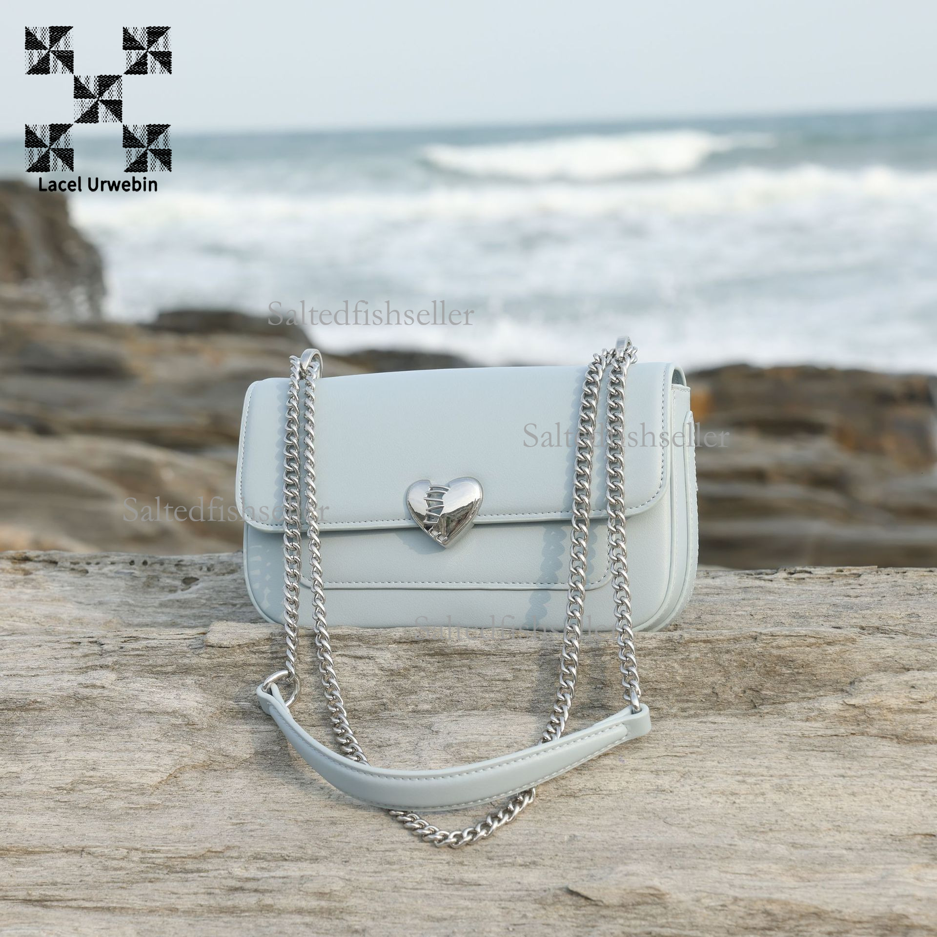 Lacel Urwebin Designer New Luxury Handbag High-end Heart-shaped Ins Style Versatile Chain Small Square Bag Korean Version Flip Shoulder Crossbody Bag