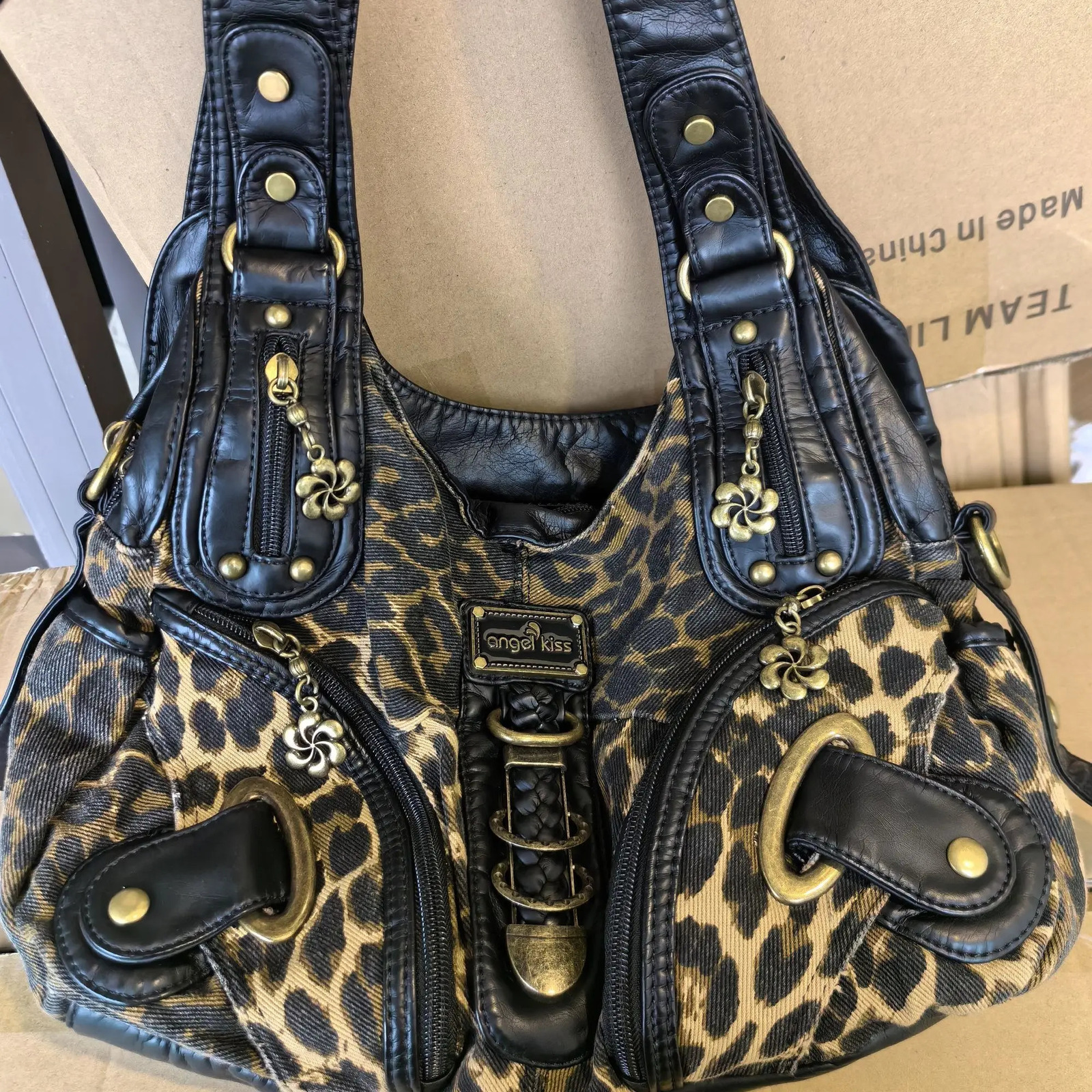 Retro Leopard Print Tote Largecapacity Underarm Shoulder Crossbody Bags for Women 251018
