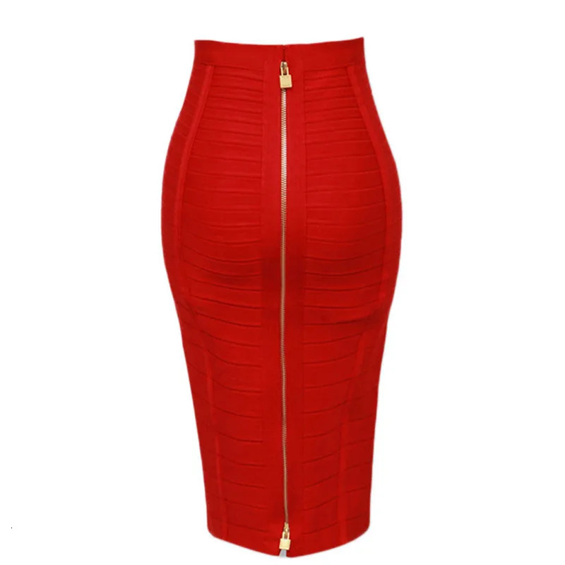 13 Colors Women Summer Fashion Sexy Black Red Beige White Bandage Skirt Knitted Elastic Sweet Candy Color Pencil Skirt 251020