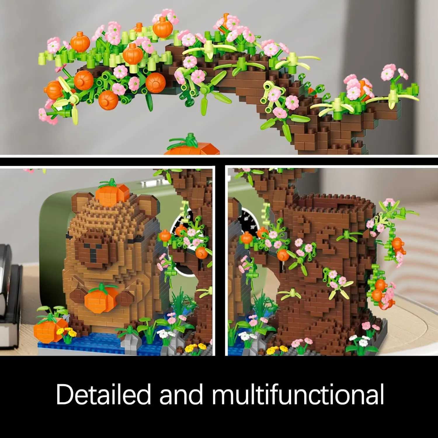 Capybara Building Block Pen Holder MultiFunction Desk Organizer for Office Supplies Cosmetics Birthday Gift Desktop Decoration C251023