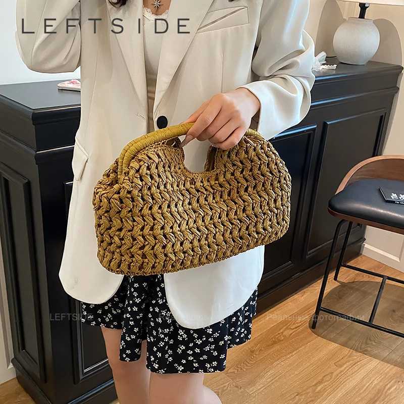 LEFTSIDE Weave Straw Shoulder Bags for Women 2025 Summer Luxury Designer Small Hand Bag Females Beach Bags Handbags and Purses Z251024