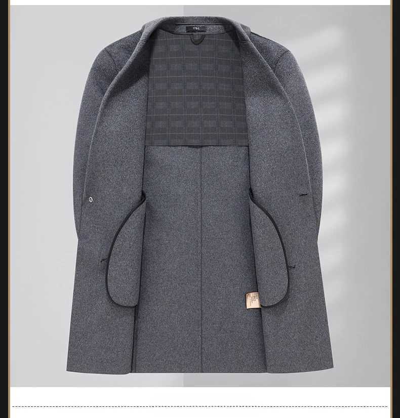 Men Business Casual Double Sided Woolen Coats Cashmere Trench Coats Winter Overcoats Quality Man Warm Wool Blends Long Jackets 4T251025