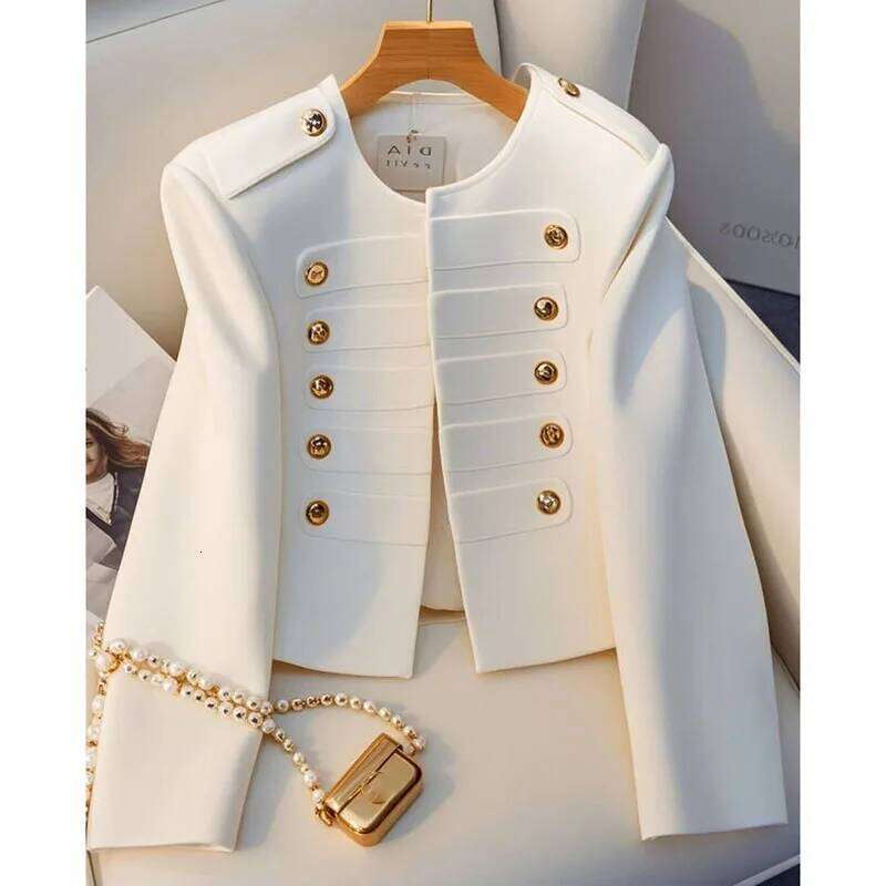 Korean Fashion Women S Jackets Autumn All Match New White Long Sleeve Temperament Top Lady Ladies Short Coat Outerwear