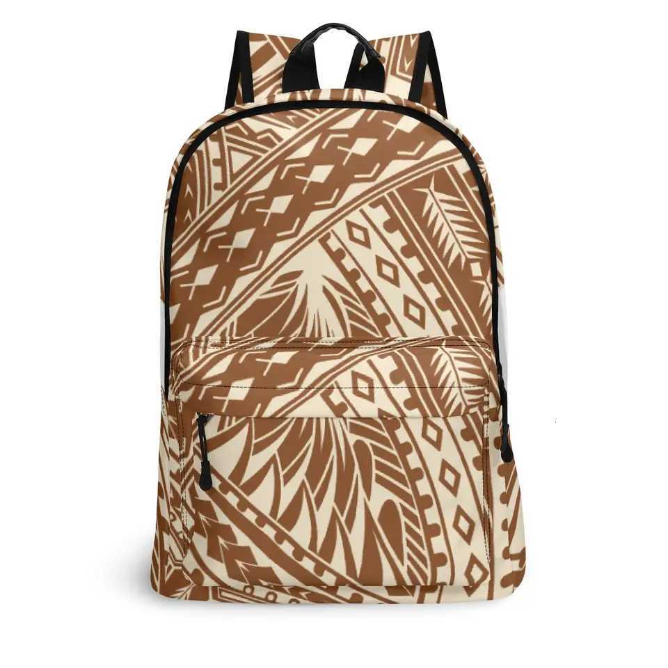 Flower Customization Travel Polynesian Hiking MenS Backpack Twill Leather Backpack Computer Bag Travel MenS Bag Design Samoan W251025