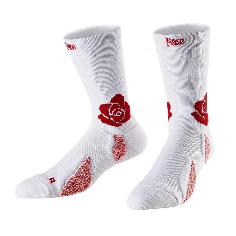 Veidoorn 2025 NonSlip Sports Socks with Rose Floral Design Breathable Cushioned Athletic Socks for Running Gym Yoga Performance Y251024