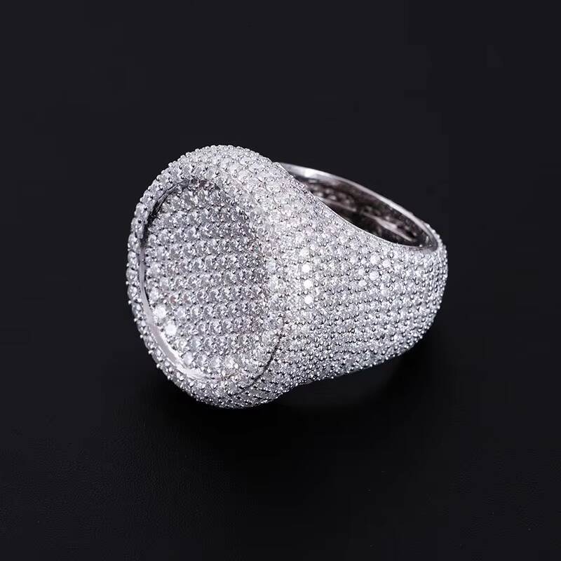 New Design Mens Jewelry Vvs Diamond 925 Silver Iced Out Moissanite Hip Hop Ring