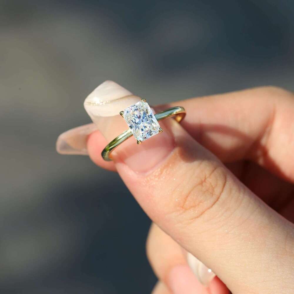 1ct/2ct/3ct Engagement Sterling Sier 14K Gold Plated Moissanite/Cubic Zirconia CZ Promise Rings Her Wedding Bands for Women Size 5-9 Christmas Valenti