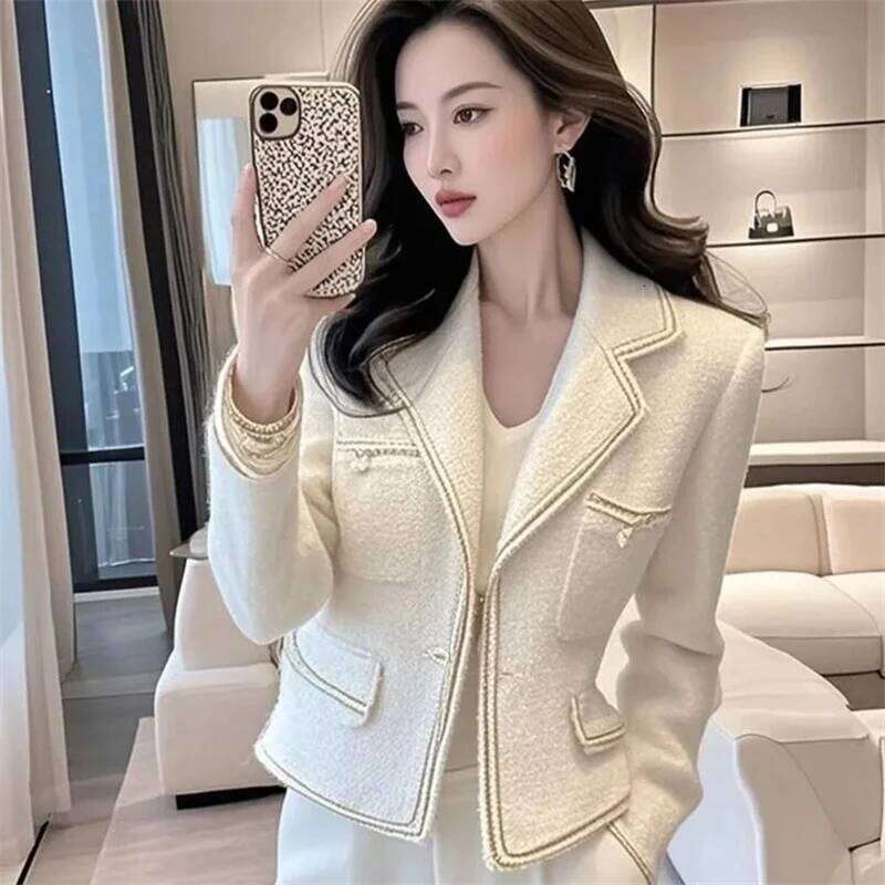 New Autumn Winter Small Fragrant Style Beautiful Women S Short Coat Long Sleeve Comfortable Unique Female Casual Jacket