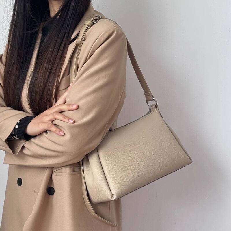 Women Armpit New PU Leather Fashion Solid Zipper SOFT Shoulder Bag Purses And Handbags Designer Tote Handbag 251023 1025