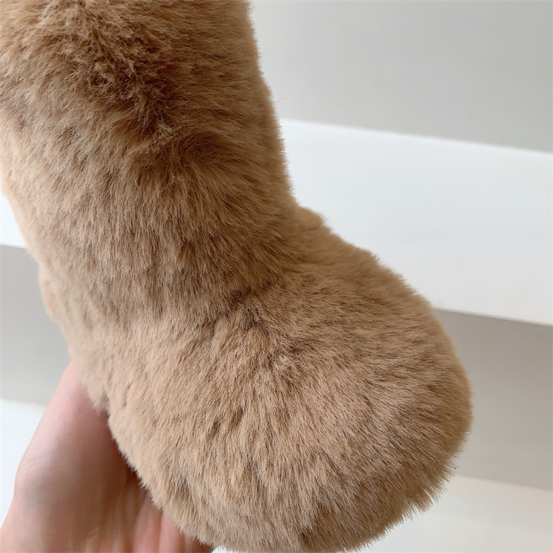 Korean Version Cute Snow Monster Children s Shoes Girls Snow Boots Winter New Children s Furry Cotton Boots Baby Boots Trendy