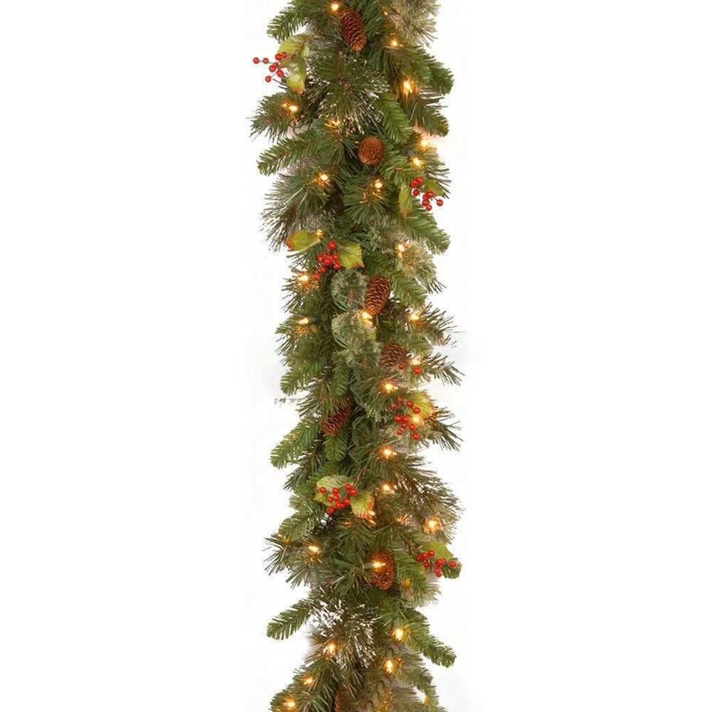 Christmas Garlands With Pinecones Red Berries Artificial Christmas Wreaths For Home Xmas Tree Stairs Door New Year Decoration C251024