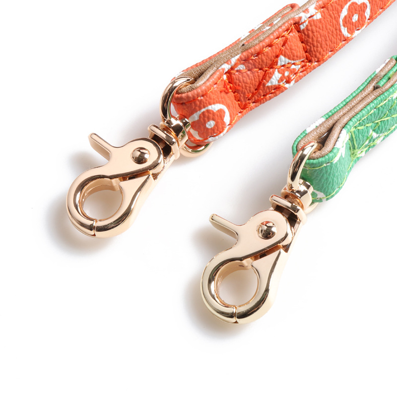 designer dog collar Designer Pet Collars Leashes Classic Print Durable PU Collar Leash Set