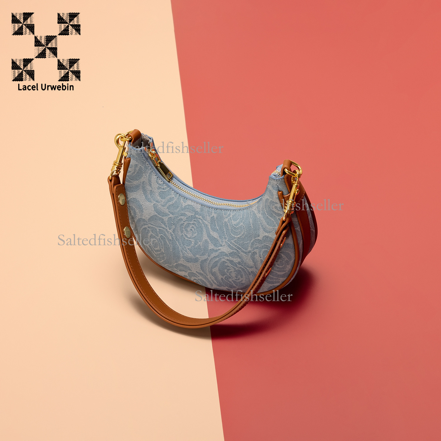 Lacel Urwebin Designer New Fashion Commuter Handbag, Casual Cowboy Bag Striped Crossbody Bag Versatile Trendy Splicing Zipper Shoulder Bag Small Squar