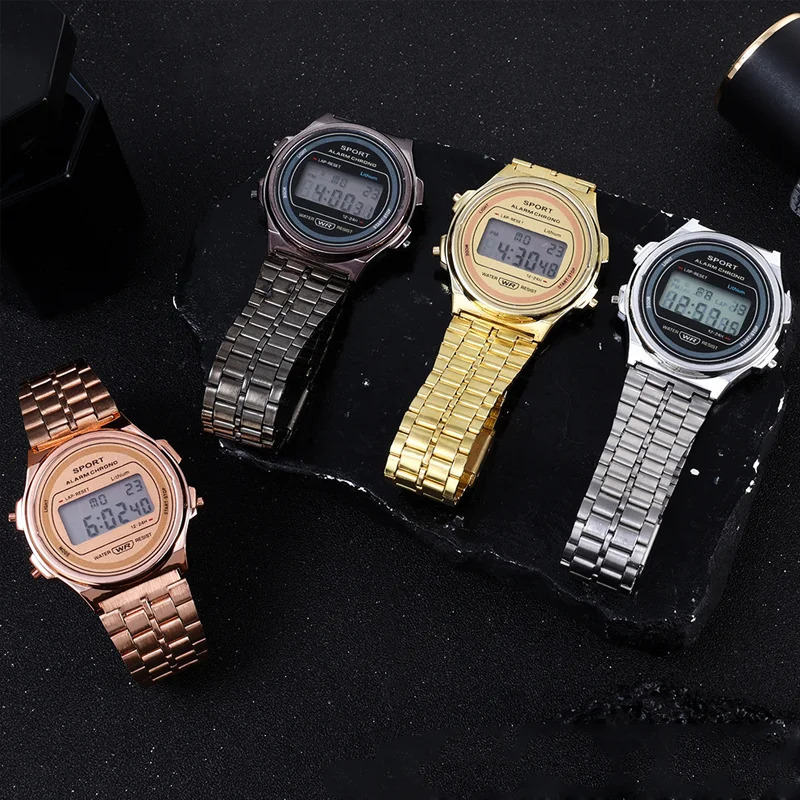 Fashion Women Casual LED Electronic WatchDigital Stainless Steel Sports Military Round Watches Men Electronic Wrist Watch Clock 251021