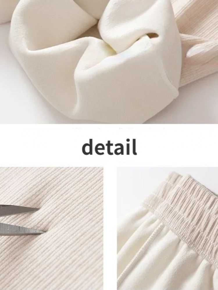 Casual Pants Women Warm Loose Soft Plus Velvet Knitted Korean Style Wide Leg Trousers Temper Allmatch Teens Classic PersonalT251025