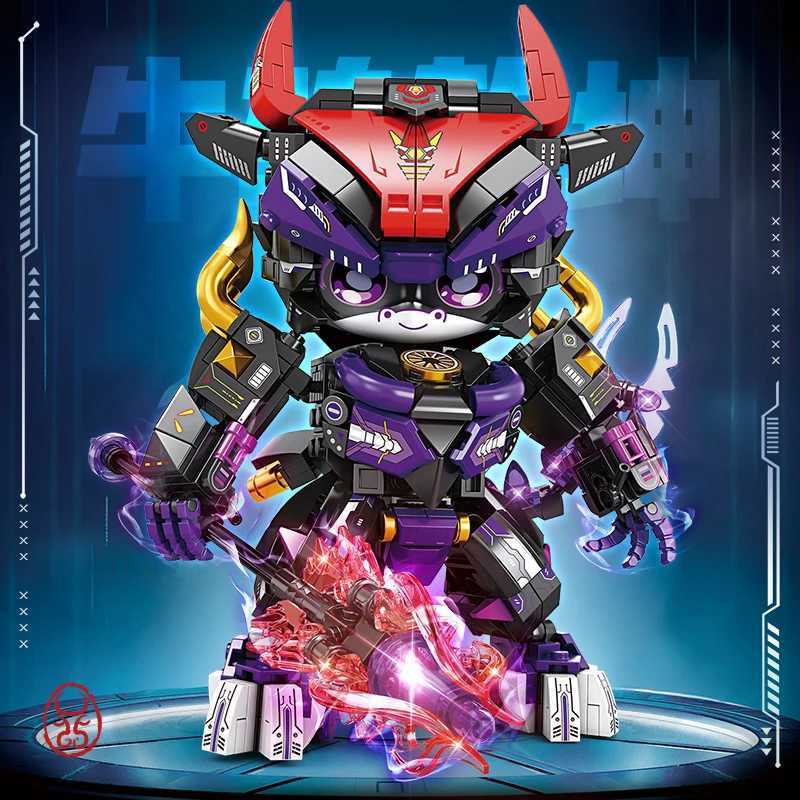 2025 New Model Mechanical Panda Zodiac Building Blocks Gift Set 12in1 Articulated Animal Toys for Birthday Christmas Gifts C251023