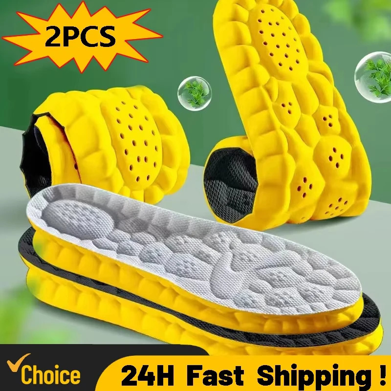 4D Cloud Technology PU Sole Sports Insoles For Shoes Soft Breathable Shock Absorption Cushion Running Orthopedic Care Insoles251020