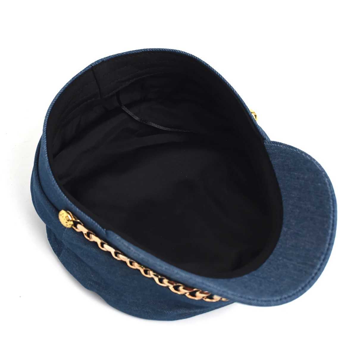 Fashion Denim Beret Korean Style Newsboy C Denim Octagonal Hat Artist Hat British Style Retro Painter Hat Autumn Y251025