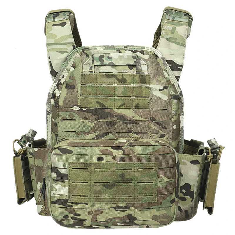 Tactical Vest Paintball Plate Holder 1000D Fabric Quick Reaseab Plate Carrier Laser Cut Platewith Trip Magazine Pouch Y251022