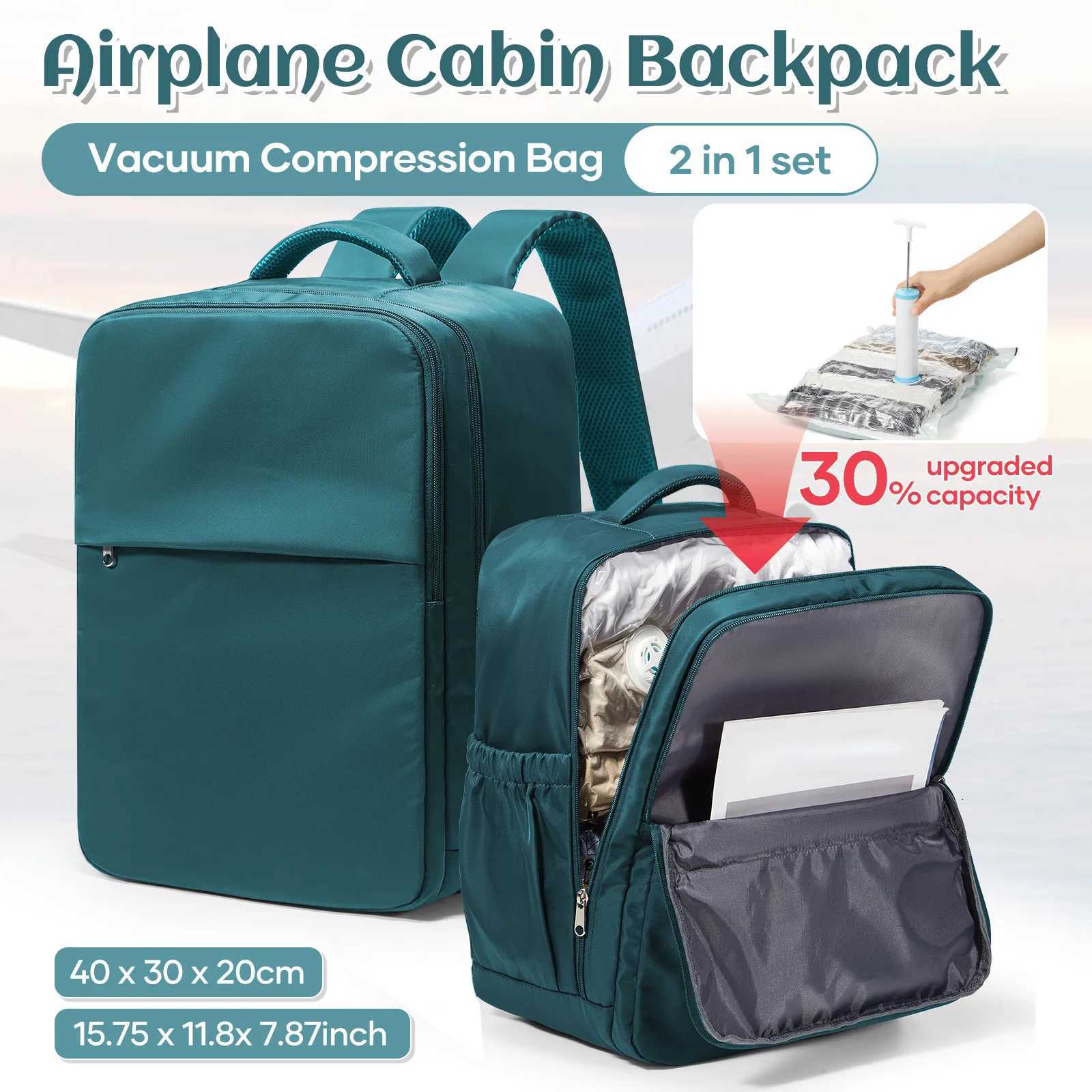 Ryanair Hand Luggage 40x30x20 Travel Backpack Vacuum Storage Bags Vacuum Backpack with Pump Laptop Travel Bag For Women Men W251025