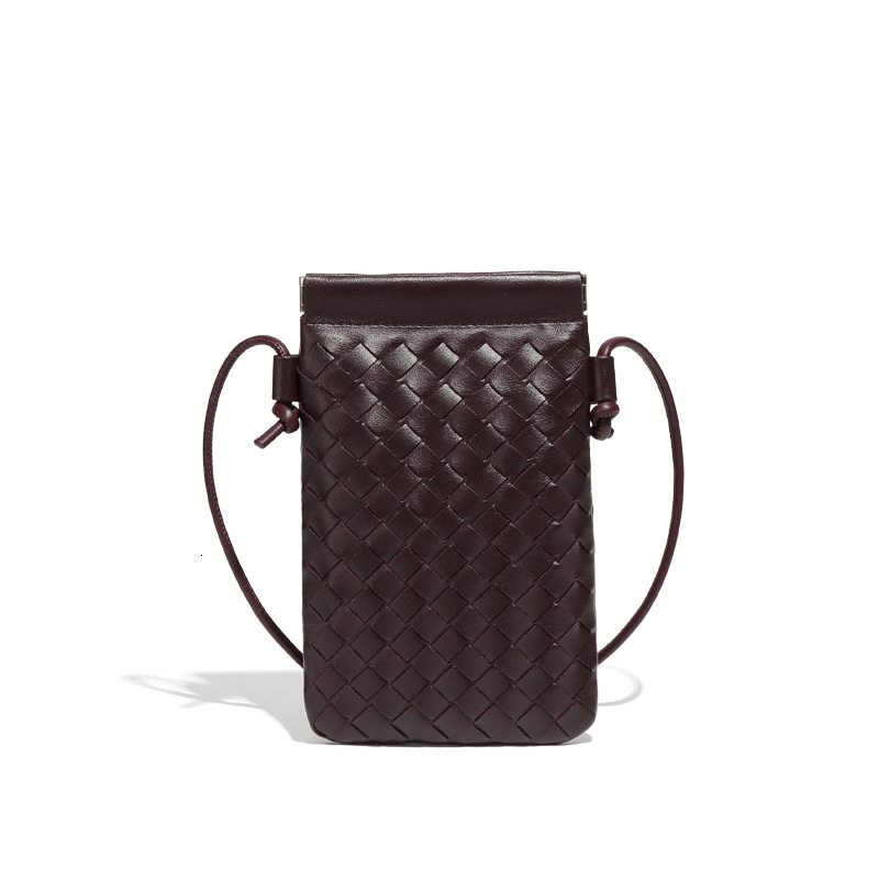 Luxury Brand Designer Bag Spring Summer New Phone Bag Simple Fashion Versatile Shoulder Crossbody Bag Vertical Trendy Textured Handwoven Women's 