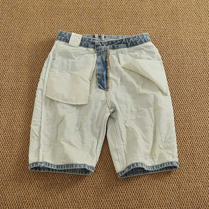 Punched and Handsome Trendy Denim Shorts for Men in Summer Versatile Vintage Washed and Five Part PantsXJ251025