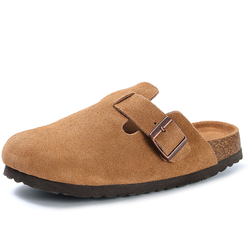 Designer shoes outdoor home fashion retro slippers high-quality cork cowhide men's and women's slippers size 35-44