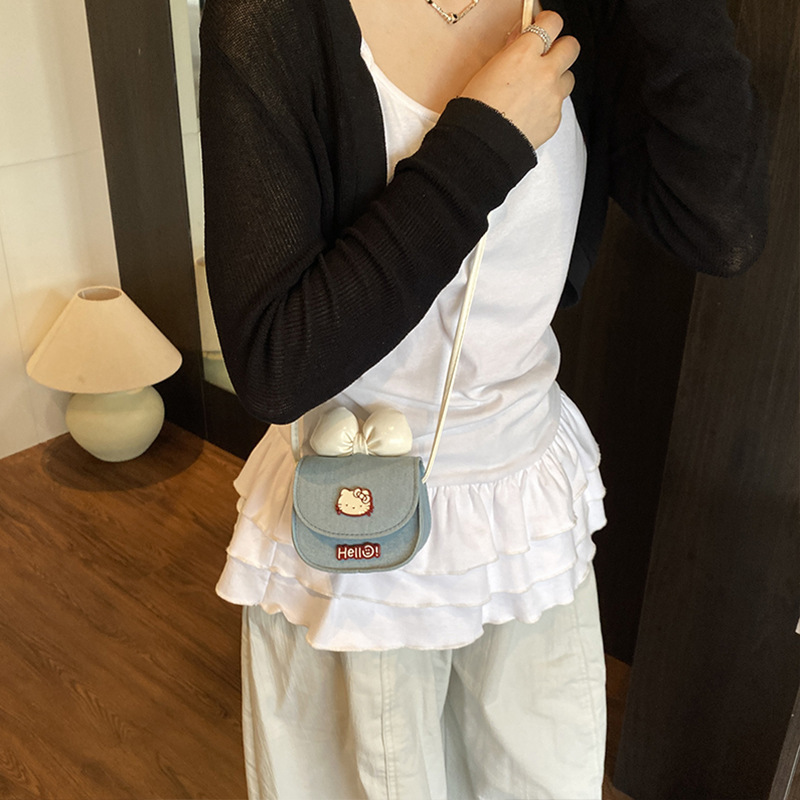 New Children's Cartoon Cute Cat Girl Bag Baby Fashion Bow Mini Fashion Designer Crossbody Bag