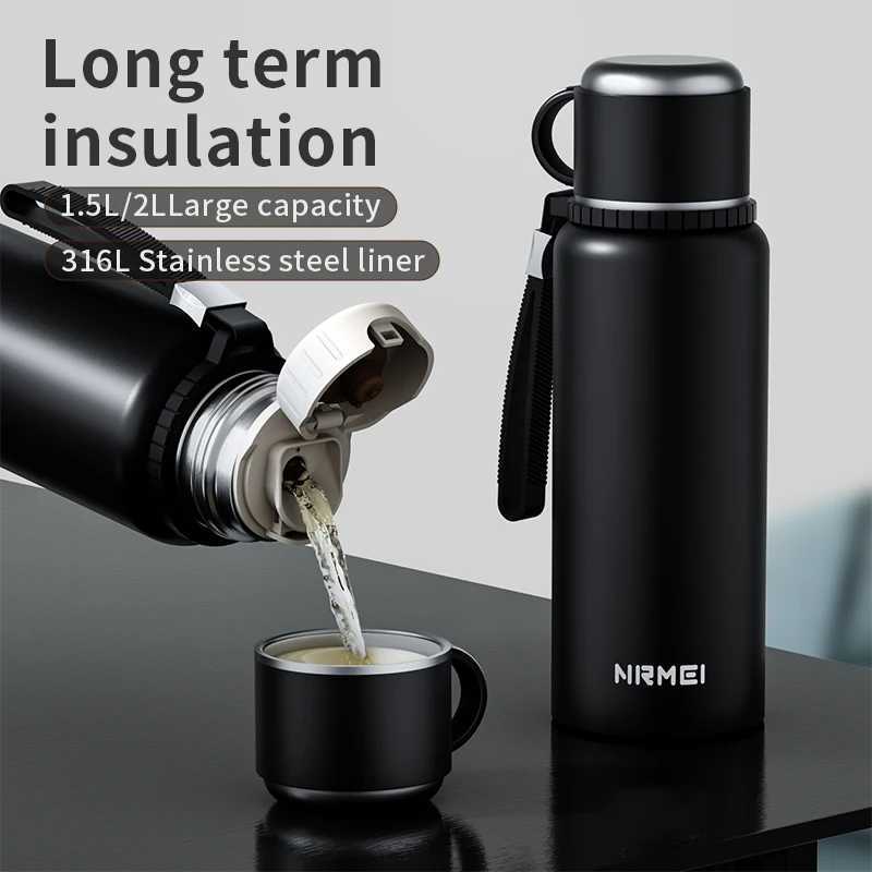 Stanless Steel Thermos Bottle with Tea FilterTemperature Display Bounce Cover Insulated Bottles Outdoor Portable Vacuum Flasks J251025