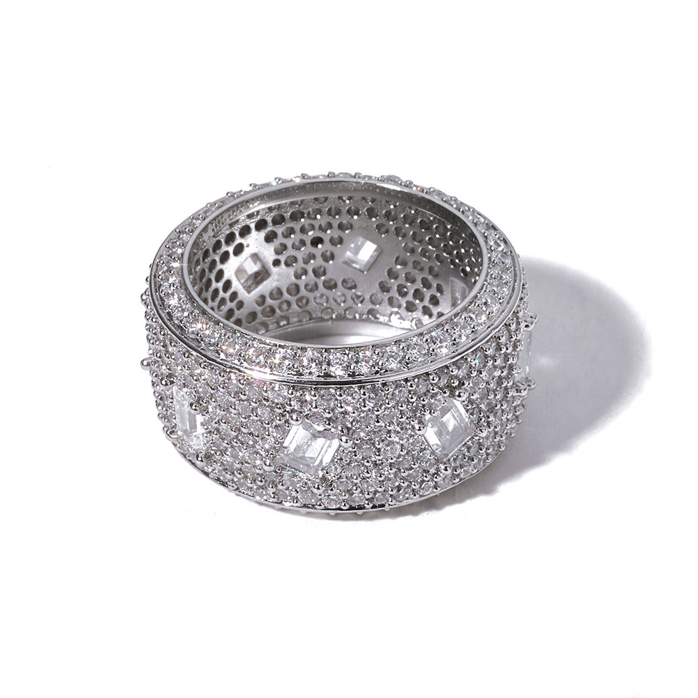 Choucong 2025 Wedding Rings Luxury Jewelry 18K White Gold Fill Pave Micro 5A Cubic Zircon CZ Diamond Gemstones Party Women Men Ring For Lover Gift