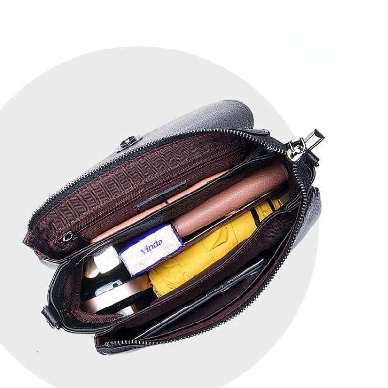 Lady Vintage Genuine Leather Messenger For Women Simple Crossbody Shoulder Handbag Girls Daily Using Commuter Small Square Bag 251023 1025