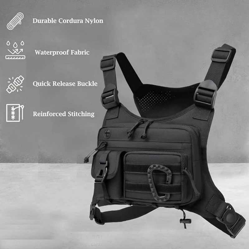 Outdoor Tactical Chest Bag Mens Vest EDC Waterproof AntiTht Chest Pack for Cycling Bags Running Front Chest Bag Handbag Y251022