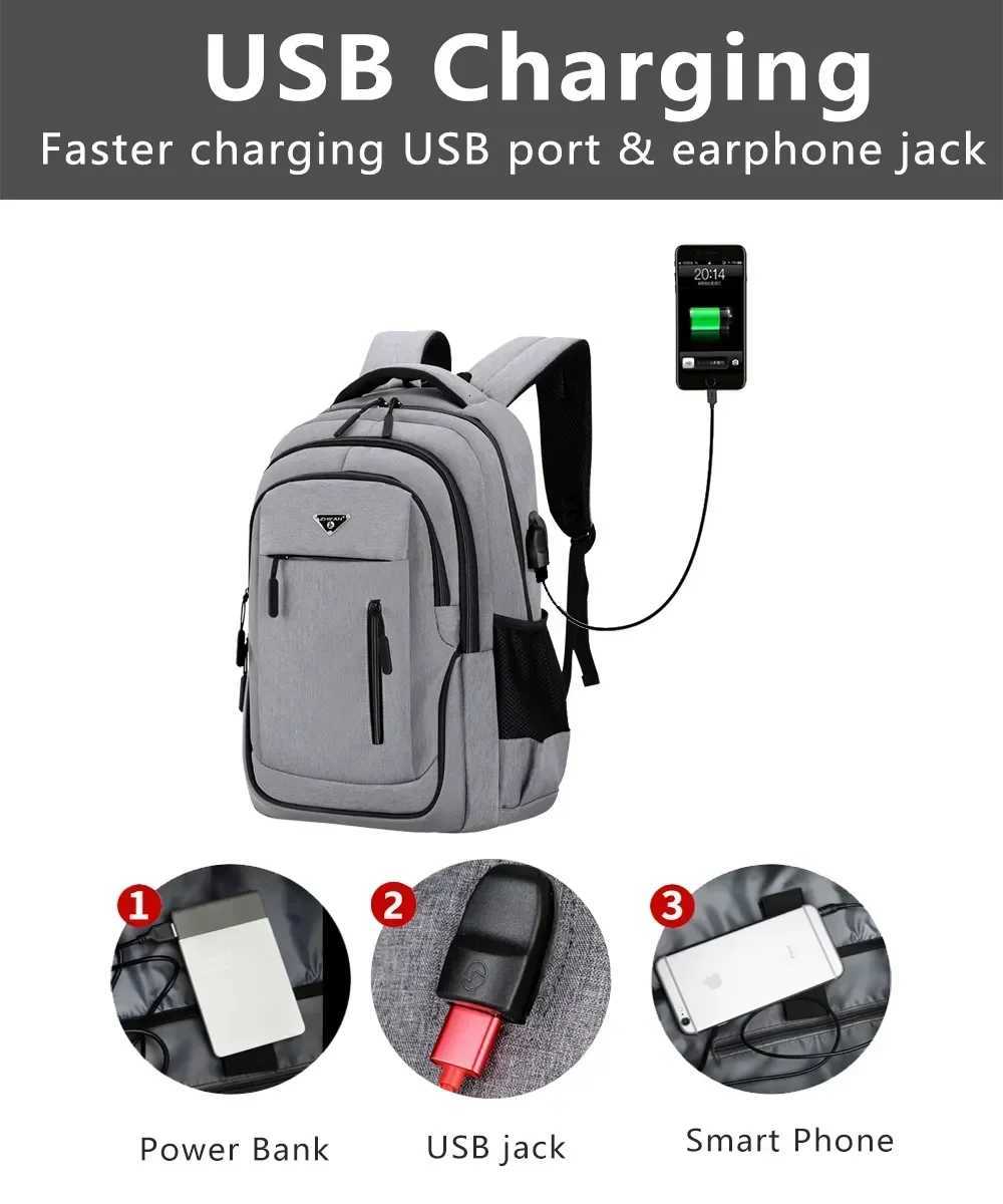 Large Capacity Backpack Men Laptop Backpacks 156 Oxford Black Solid High School Bags Teen College Boy Gril Student Backpack W251025