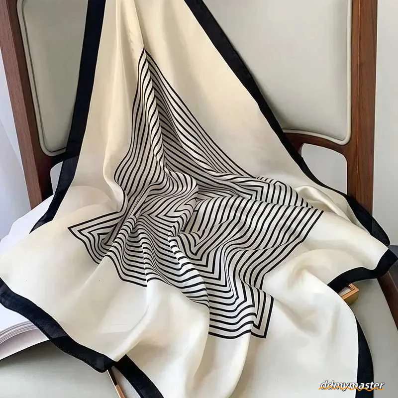 Silk Feel Square Scarf Women, Elegant Satin Neck Scarf, Lightweight Hair Tie Band For Work Or Everyday Ddmymaster