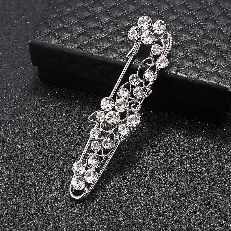 Inlaid Charming Refined Crystal Rhinestone Branch Brooches hijab pins for Man Women Suit Scarf Flower Brooch Pin Jewelry2019 J251115