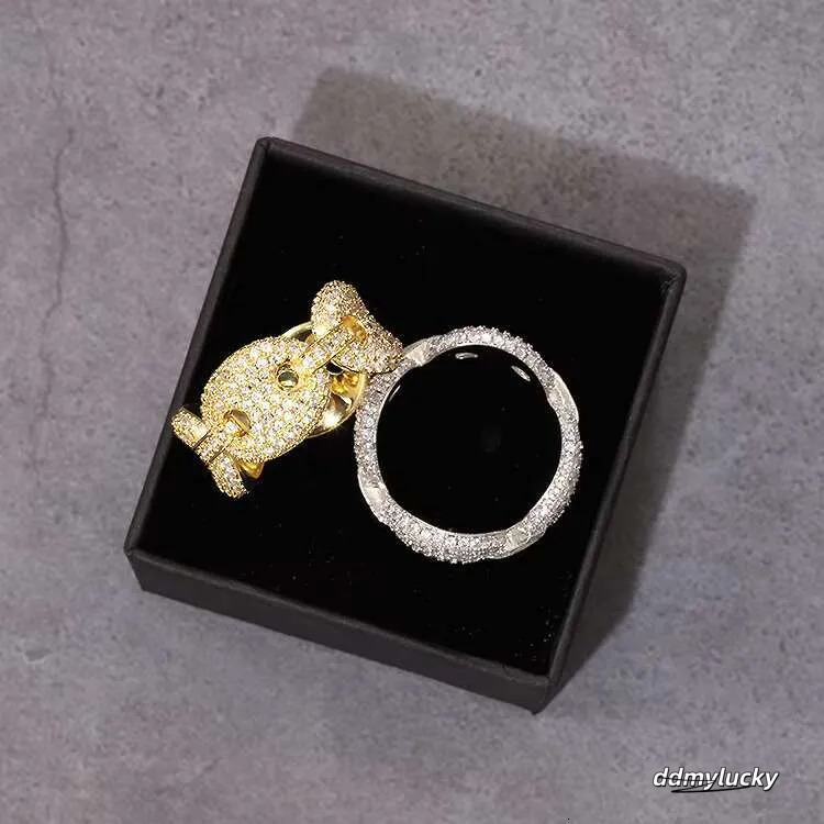 Moissanite Rings For Men: Sterling Sier Gold Plated Hip Hop Ring - Passes Dia Tester Ddmylucky