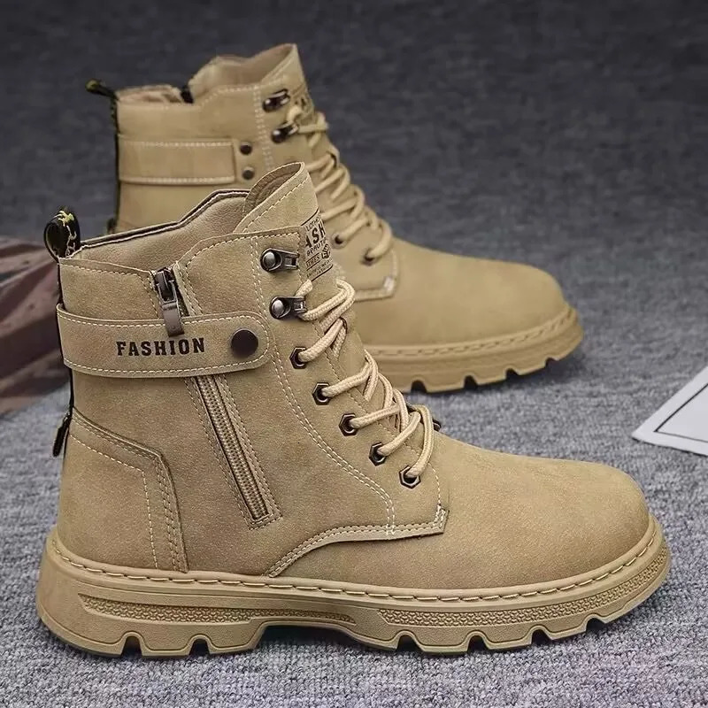 Mens Works Boots Spring Autumn Antislip Waterproof Male Sneakers Desert Tactical Boots Outdoor Travel Wearresistant Man Shoes 251021