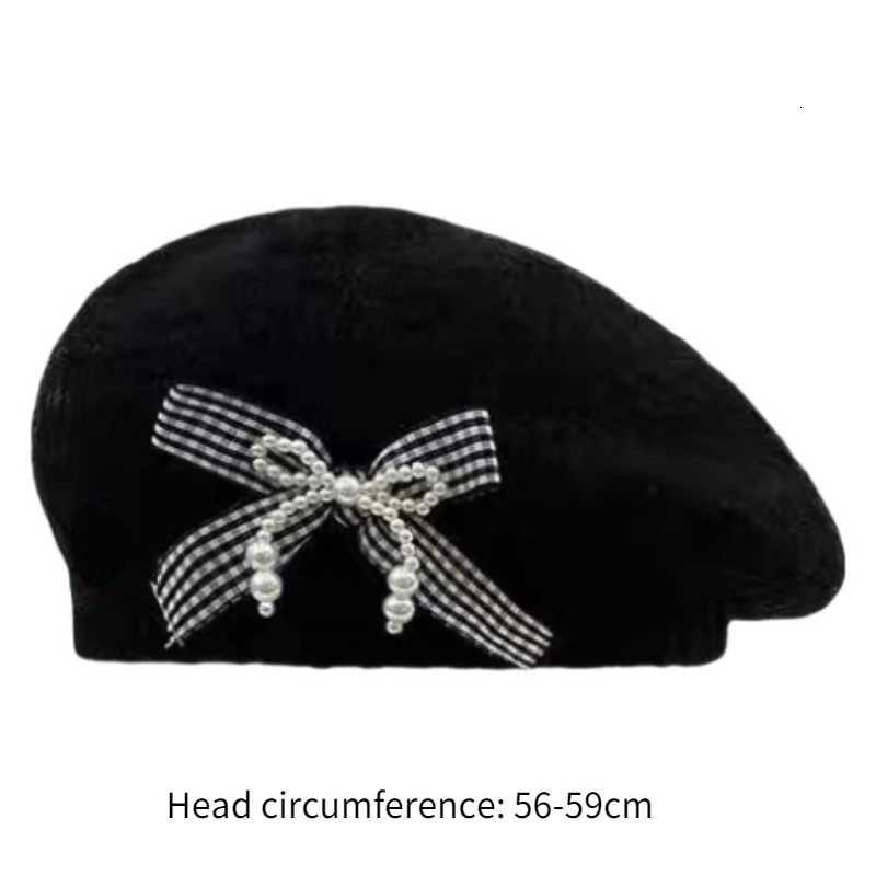 KoreanStyle Bow Knitted Berets for Wen Autumn and Winter Warmth Versatile Beret Hat Fashion Sweet Cute Pr C Y251025