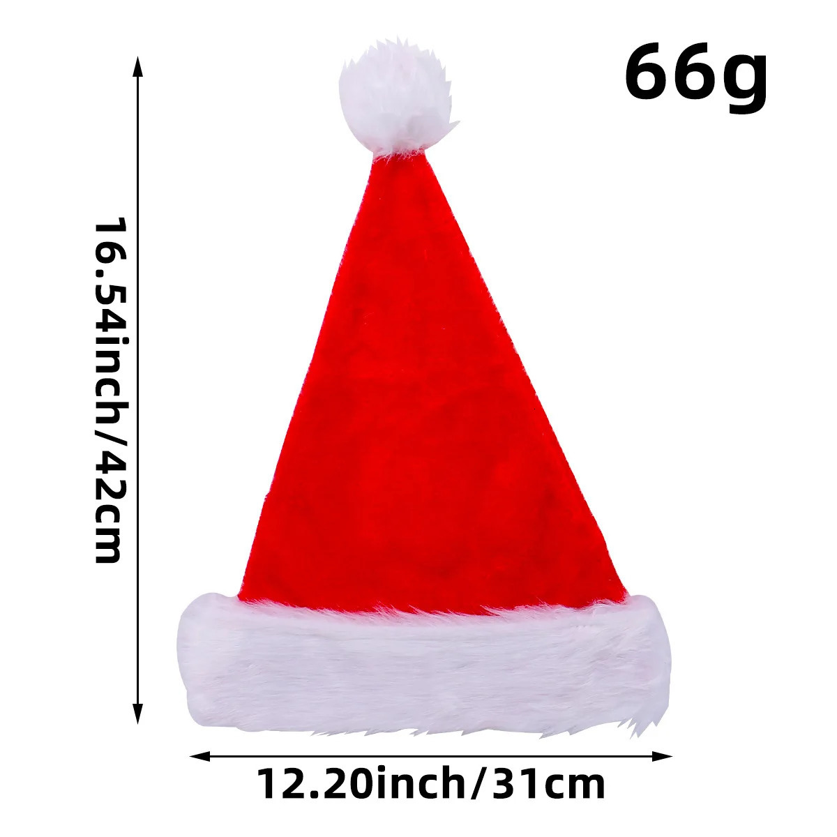 Plush Red Velvet Christmas Hat Giggling Getup with Pom Poms One Size Fits All Xmas Party Gift Santa Hat 251023