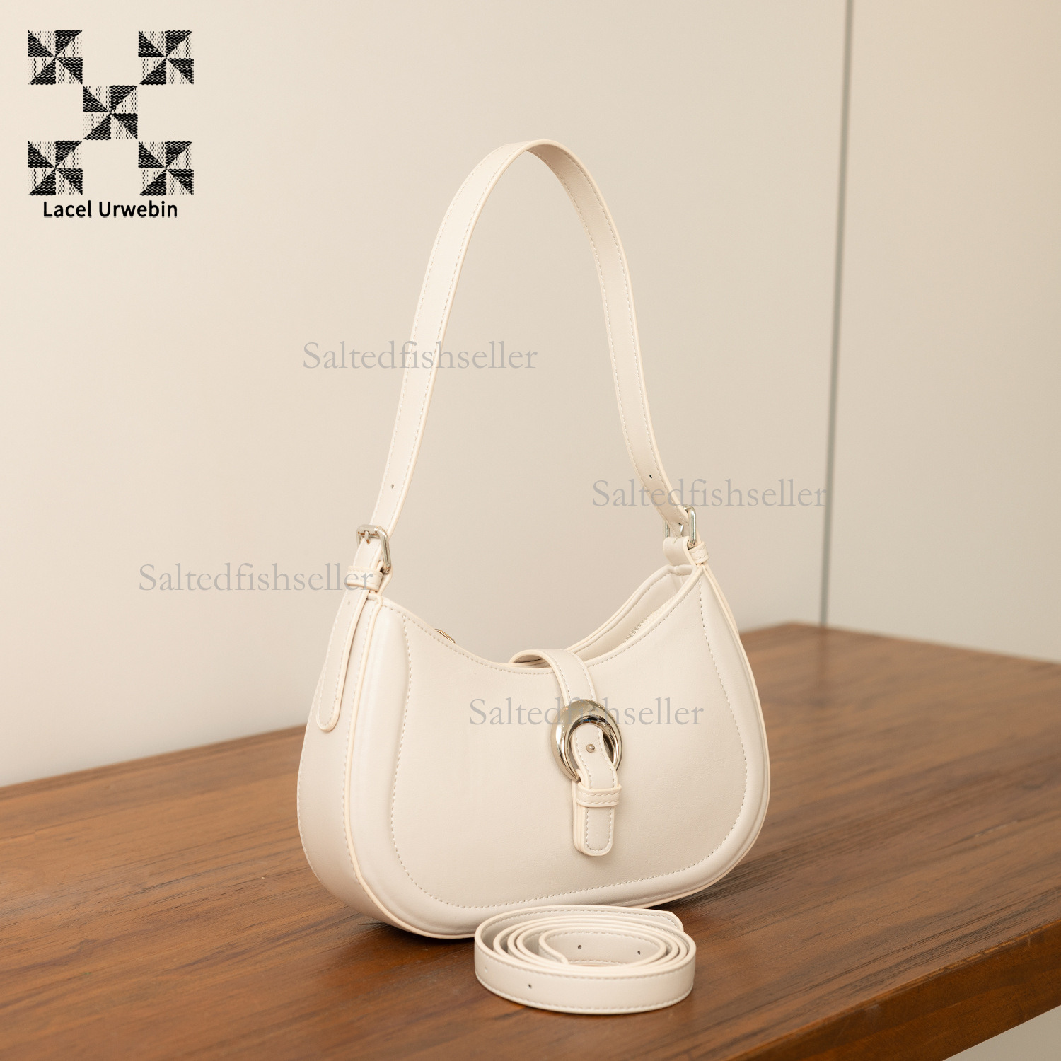 Lacel Urwebin Designer Fashion Women's Shoulder Bag Luxury Spring/summer New Collection Daily Versatile Business Commuter Bag Solid Color Saddle 